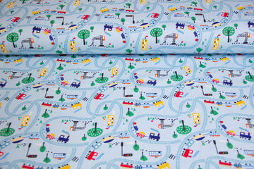 Jersey mit Eisenbahn, hellblau, 0,5 m